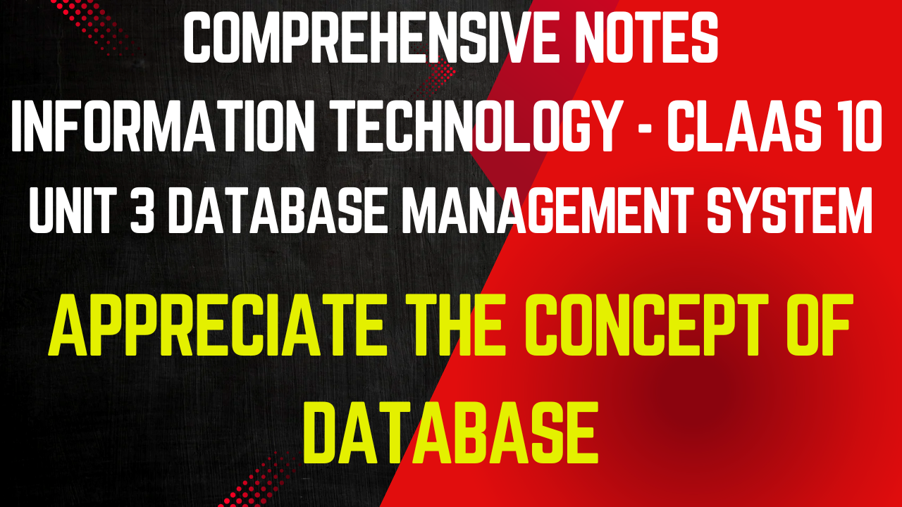 Appreciate the concept of Database Management System class 10