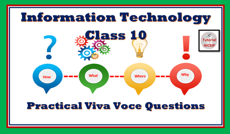 Class 10 IT Viva Questions With Complete Solutions