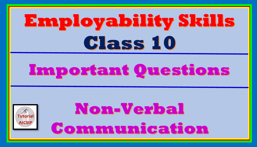 Important QnA Session 3 Non Verbal Communication Class 10