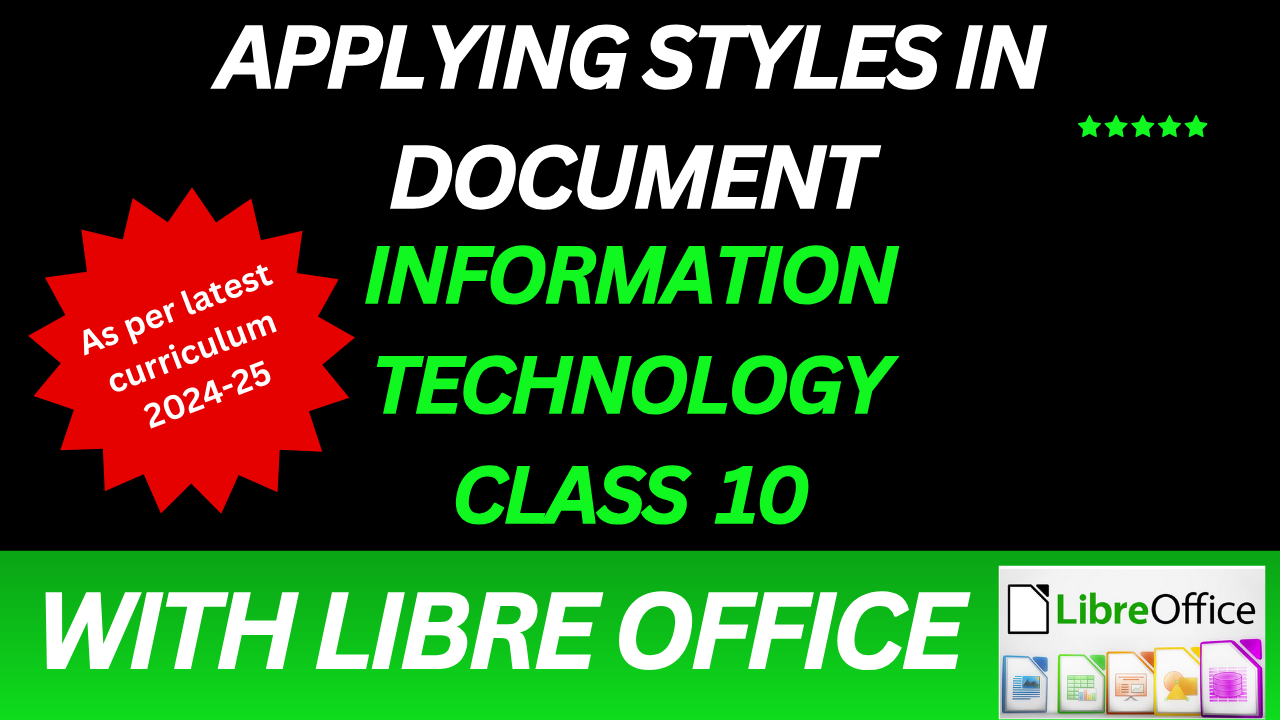 Apply styles in the document IT 402 Class 10 with libre office