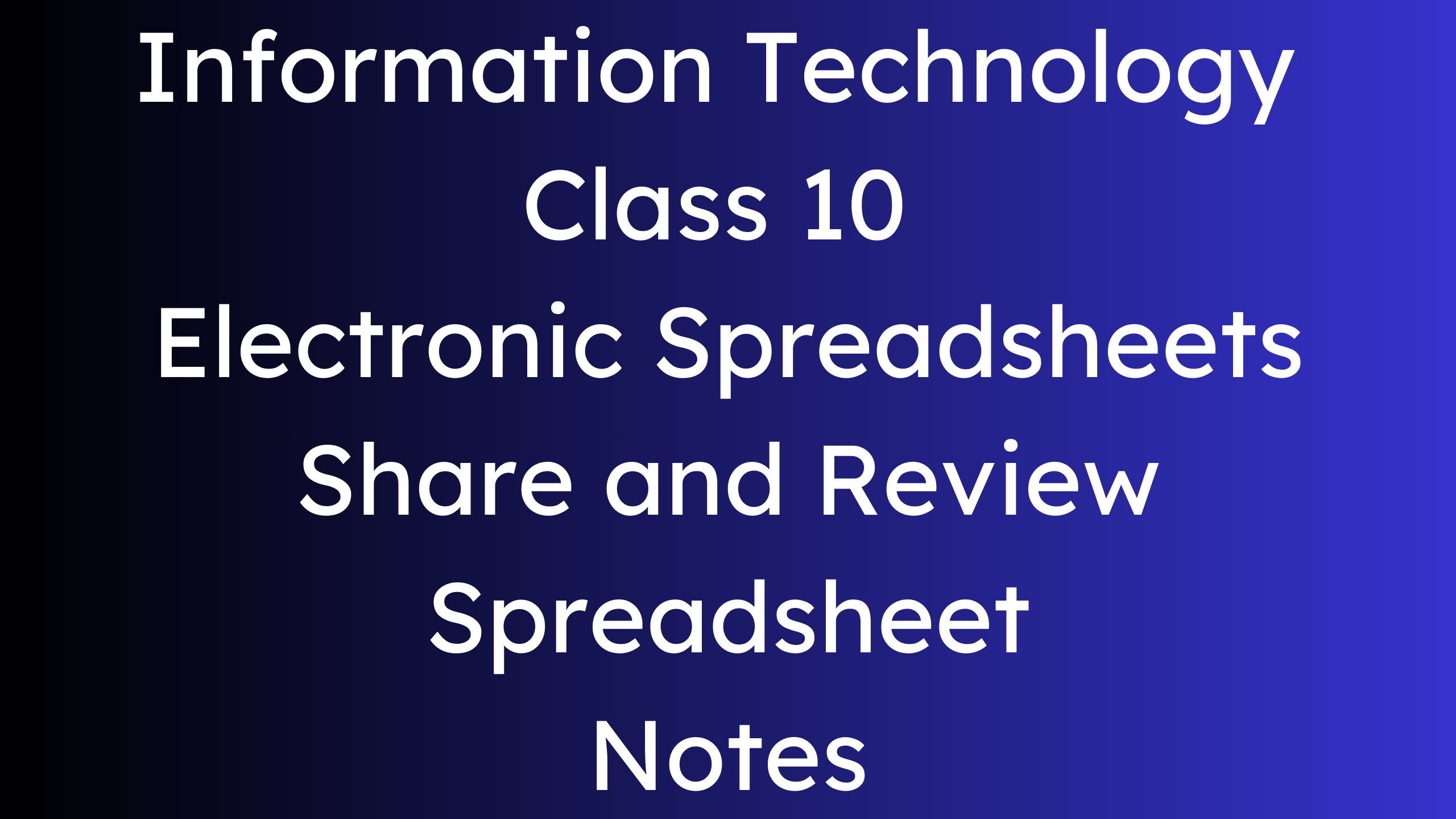 class 10 share and review a spreadsheet with libre office