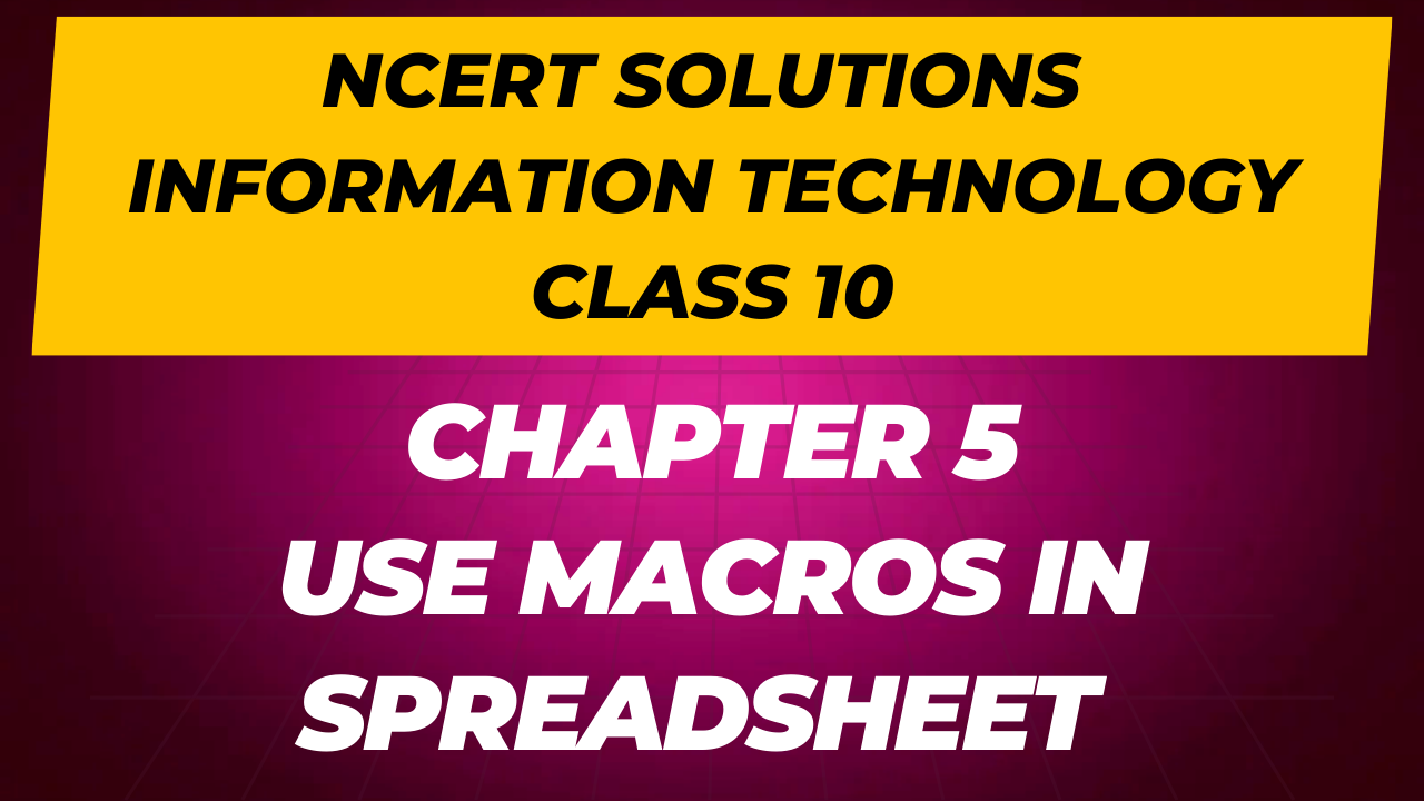 NCERT Solutions Information Technology Class 10 Chapter 5 Using Macros in Spreadsheet